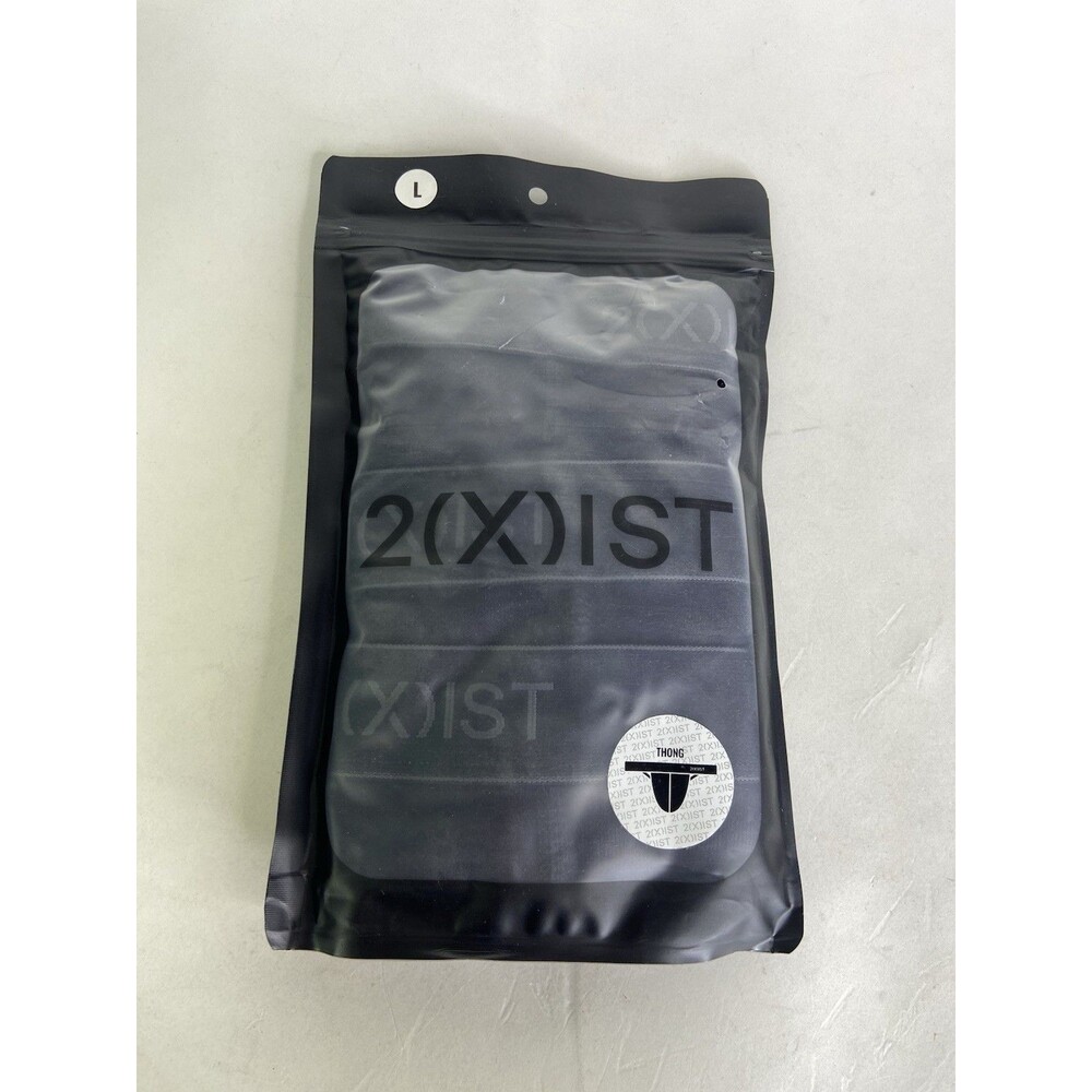 2xist Cotton Thong 3 Pack Underwear Black Logo Mens Size L NEW